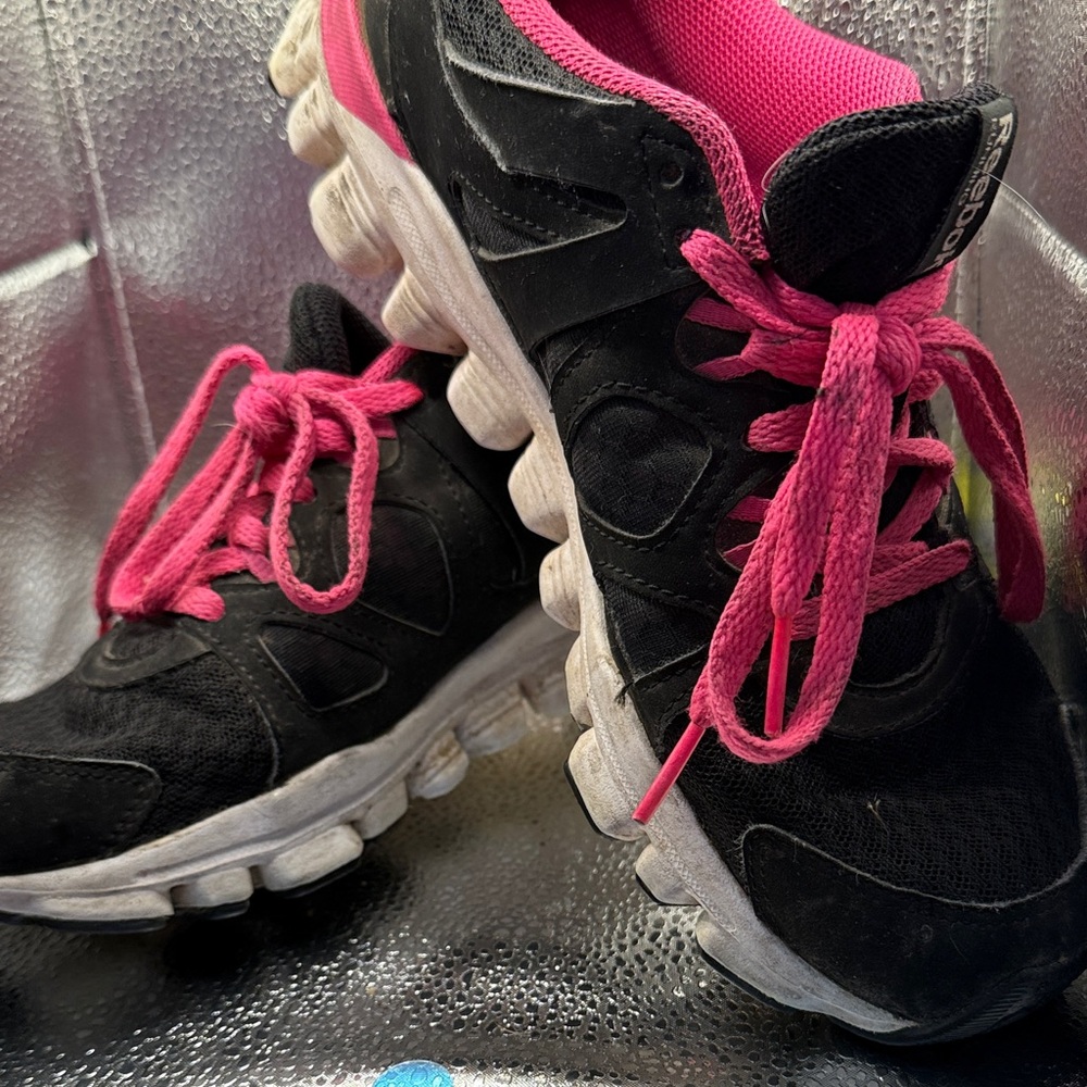 Adidas Women's Black and Pink Running Shoes